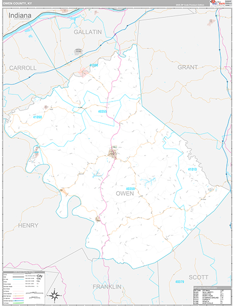 Owen County, KY Zip Code Map