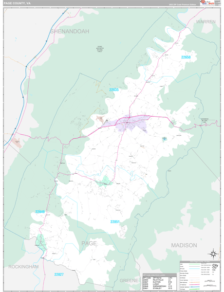 Page County, VA Wall Map