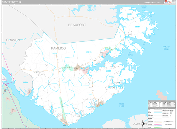 Pamlico County, NC Wall Map