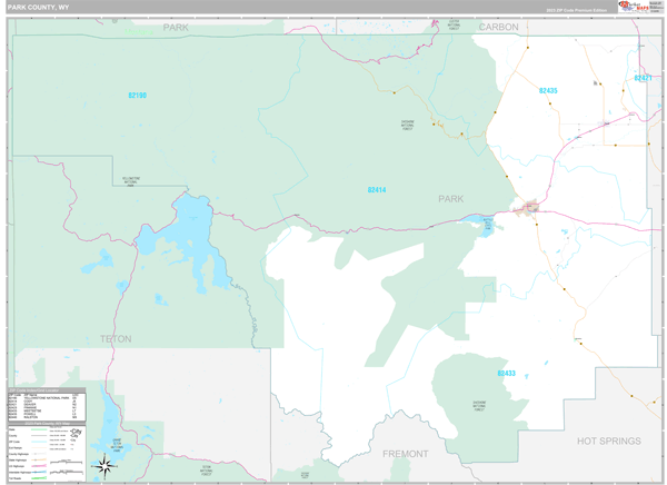 Park County, WY Wall Map