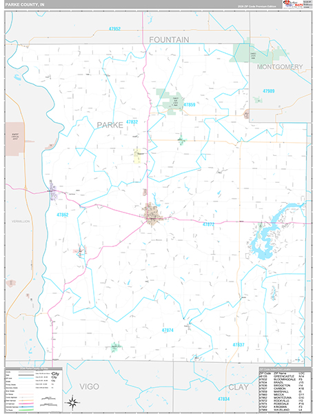 Parke County, IN Zip Code Map