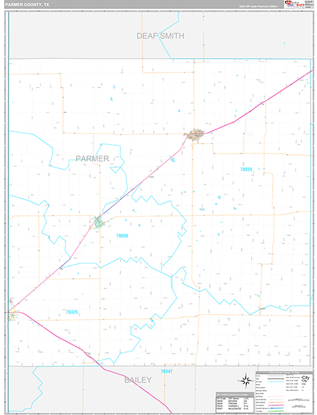 Parmer County, TX Zip Code Map