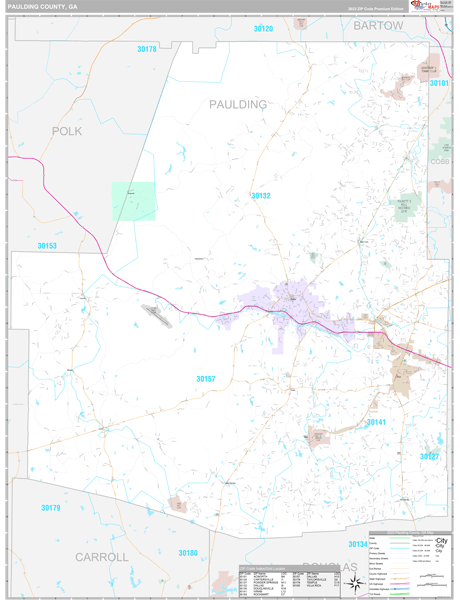 Paulding County, GA Wall Map