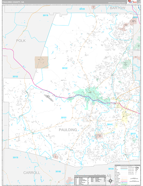 Paulding County, GA Wall Map