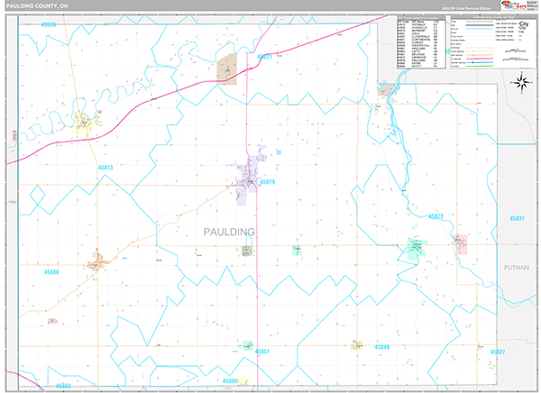 Paulding County, OH Zip Code Map