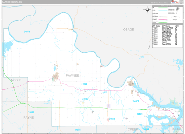 Pawnee County Digital Map Premium Style
