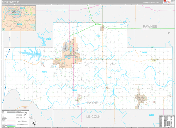 Payne County, OK Zip Code Map
