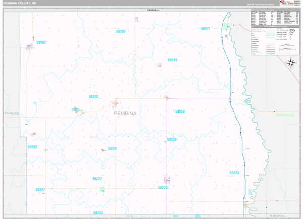 Pembina County, ND Wall Map