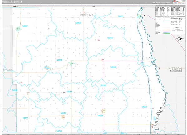 Pembina County, ND Wall Map