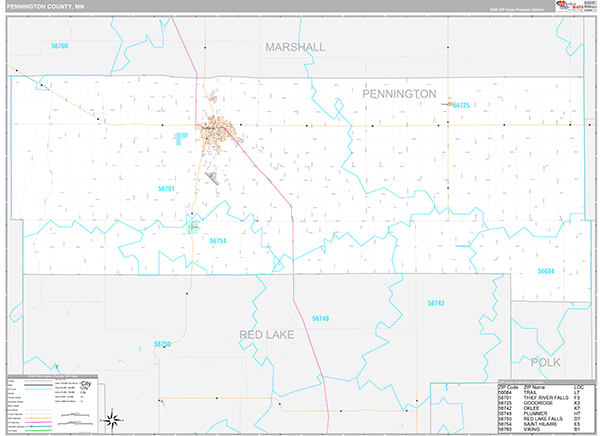 Pennington County, MN Wall Map