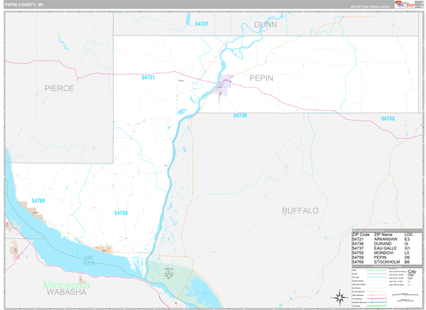 Pepin County Digital Map Premium Style