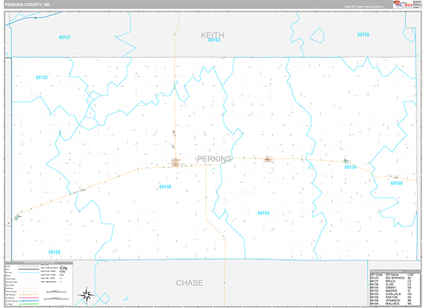 Perkins County, NE Zip Code Map
