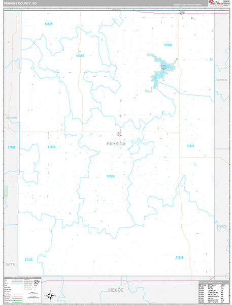 Perkins County, SD Zip Code Map