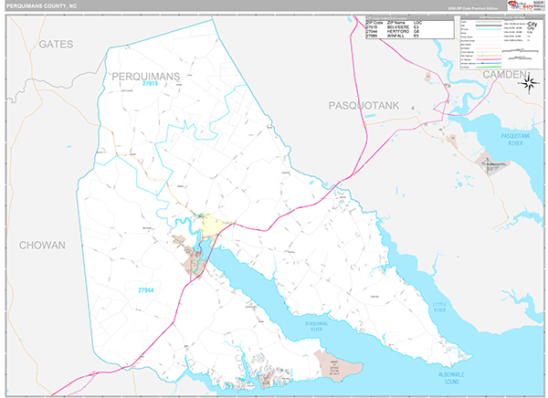 Perquimans County, NC Wall Map