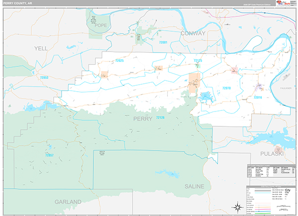 Perry County, AR Zip Code Map
