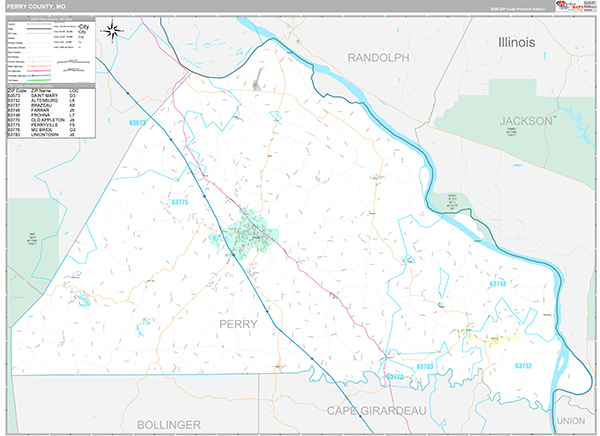 Perry County, MO Map Premium Style