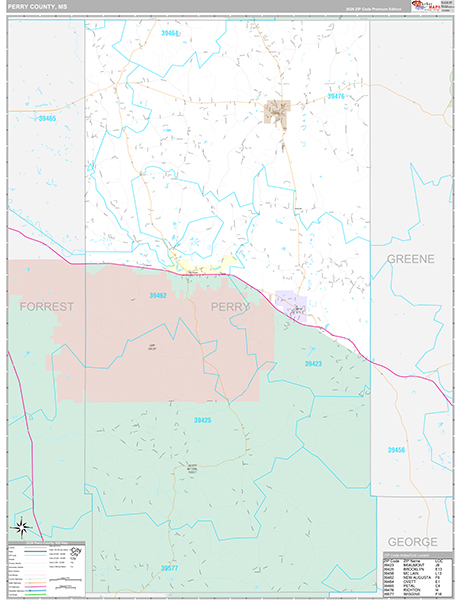Perry County, MS Zip Code Map