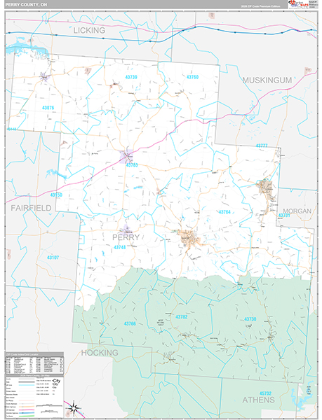 Perry County Wall Map Premium Style