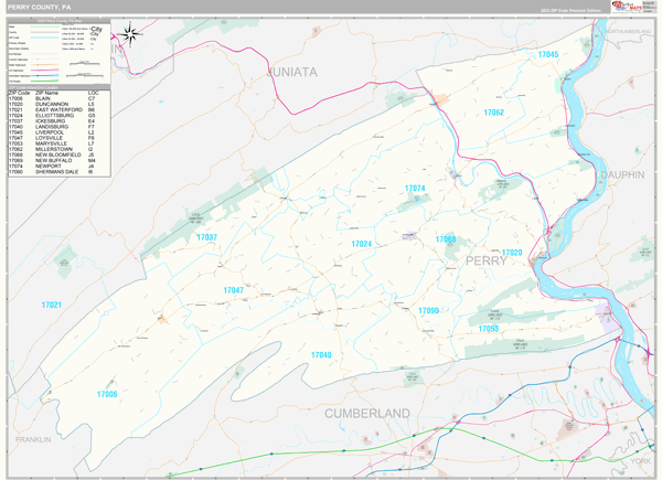 Perry County, PA Wall Map
