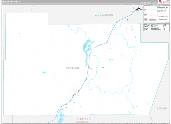 Pershing County, NV Wall Map