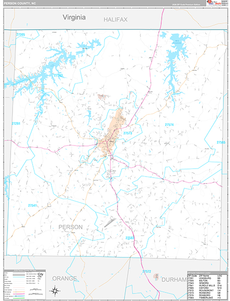 Person County, NC Wall Map