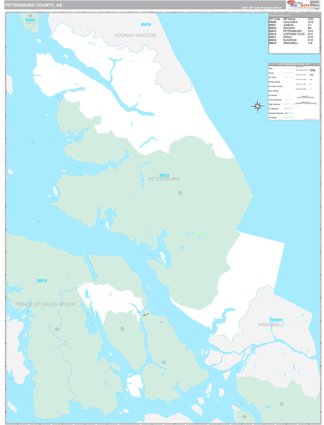 Petersburg Borough (County), AK Wall Map