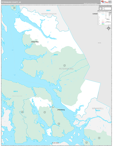 Petersburg County, AK Wall Map