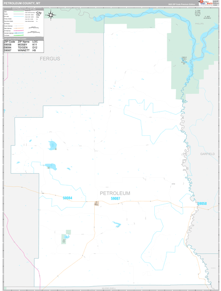 Petroleum County, MT Wall Map