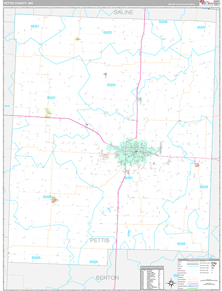 Pettis County, MO Zip Code Map