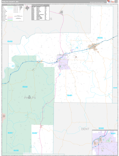 Phelps County Digital Map Premium Style