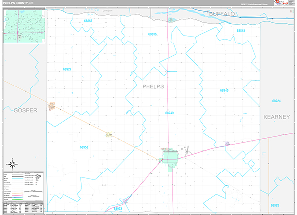Phelps County, NE Zip Code Map