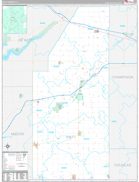 Piatt County, IL Zip Code Map