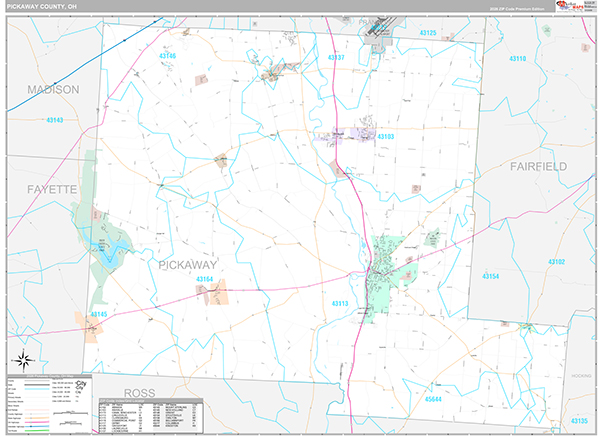 Pickaway County, OH Zip Code Map