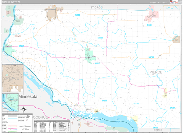 Pierce County, WI Wall Map