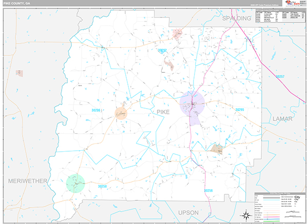 Pike County, GA Zip Code Map