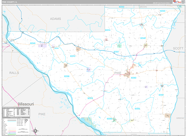 Pike County, IL Zip Code Map