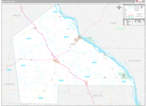 Pike County, MO Wall Map