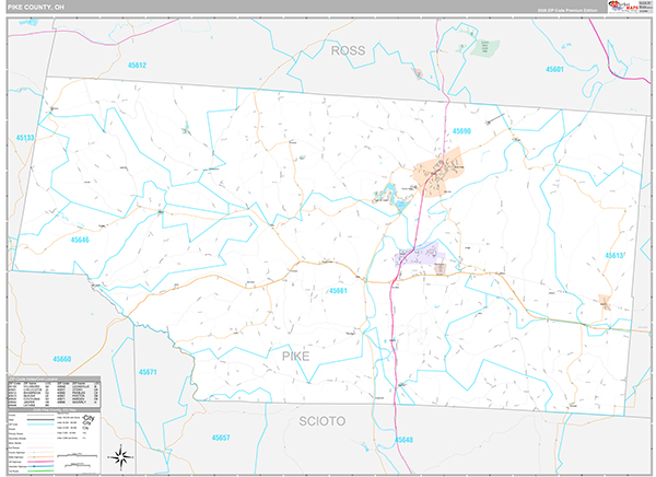 Pike County, OH Zip Code Map