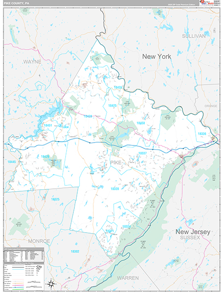 Pike County, PA Wall Map