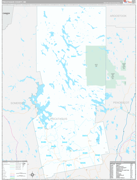 Piscataquis County, ME Wall Map