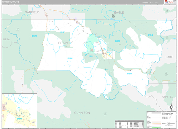 Pitkin County, CO Zip Code Map