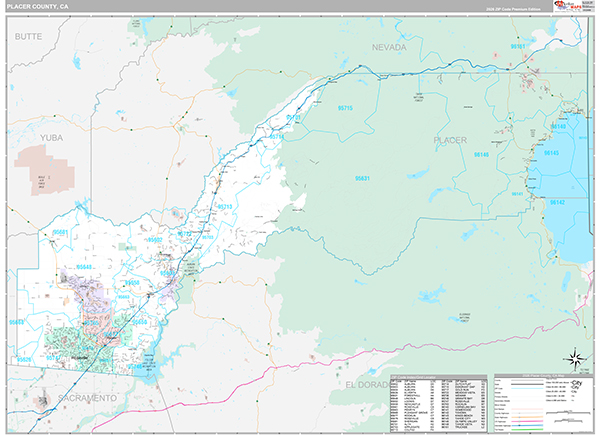 Placer County, CA Map Premium Style
