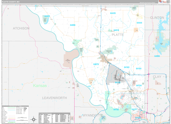 Platte County, MO Wall Map