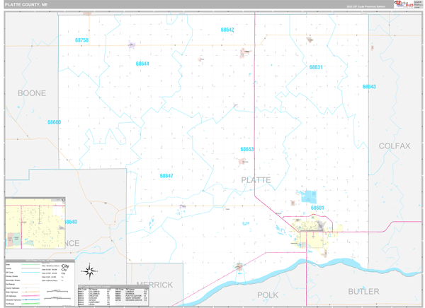 Platte County, NE Wall Map