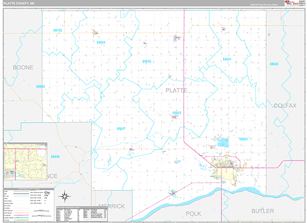 Platte County, NE Zip Code Map
