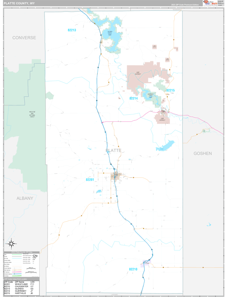 Platte County, WY Wall Map