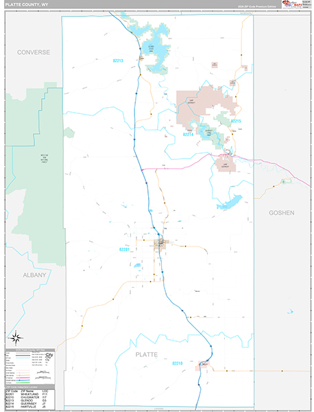 Platte County, WY Zip Code Map