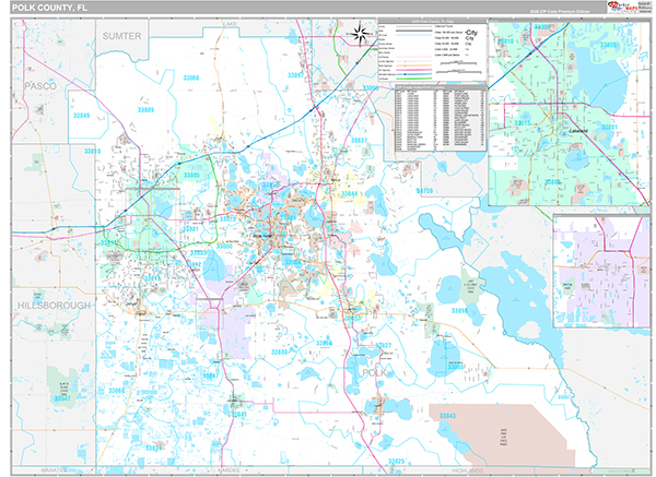 Polk County, FL Wall Map