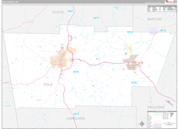 Polk County, GA Wall Map