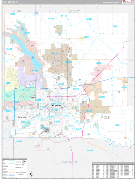Polk County, IA Wall Map
